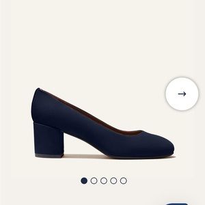 Margaux Navy Heels with Block Heel